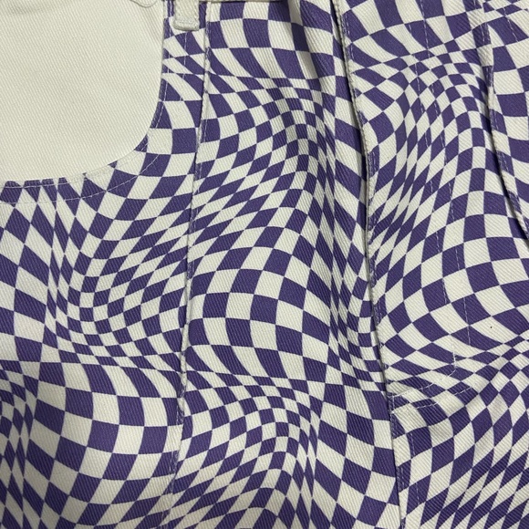 Sold out Lisa Says Gah Psychedelic Wavy Checkered Pants - Picture 3 of 5
